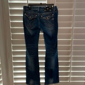 Miss Me jeans, boot cut, distressed on front legs, boot cut, size 29